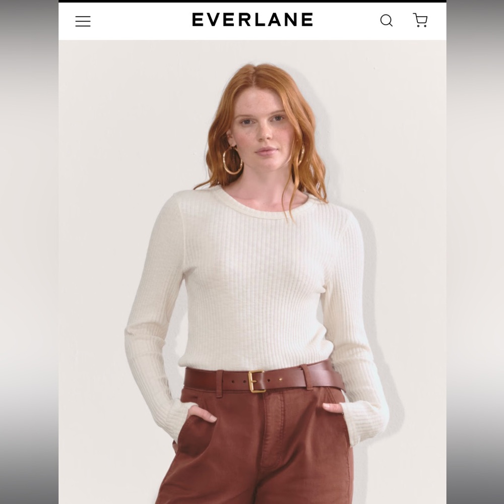 Everlane Cozy Rib Long Sleeve Tee